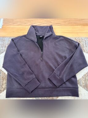 Buttery Soft Avia Women’s Zip-Up Pullover Sweater - Dark Purple